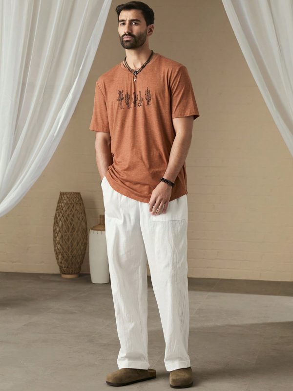 Men Solid Color Drawstring Daily Casual Pants