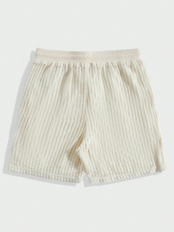 Men's Solid Color Elastic Waist Drawstring Shorts