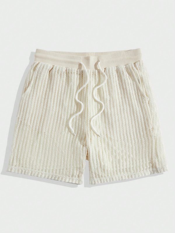 Men's Solid Color Elastic Waist Drawstring Shorts