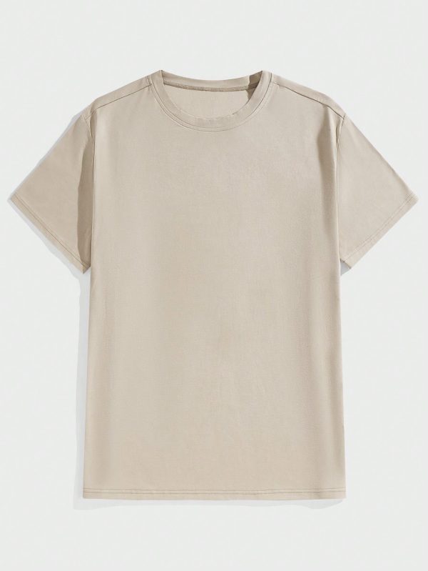 Men 3pcs Cotton Fitted T-Shirts, Casual & Comfortable Daily Wear Basic Top