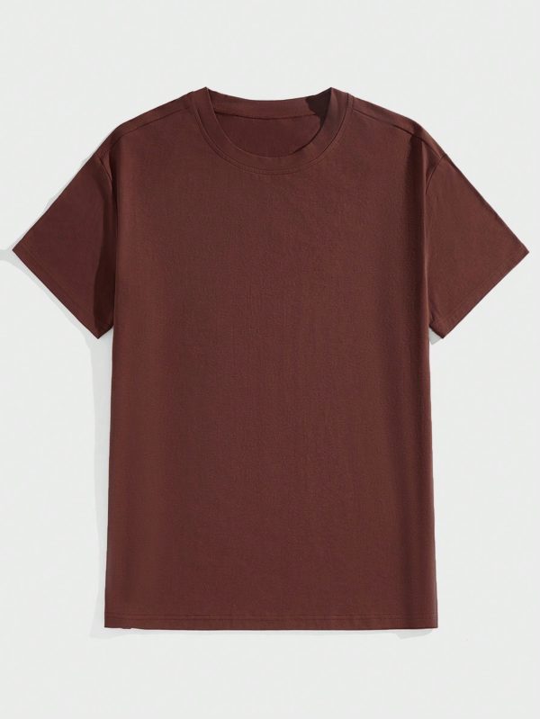 Men 3pcs Cotton Fitted T-Shirts, Casual & Comfortable Daily Wear Basic Top