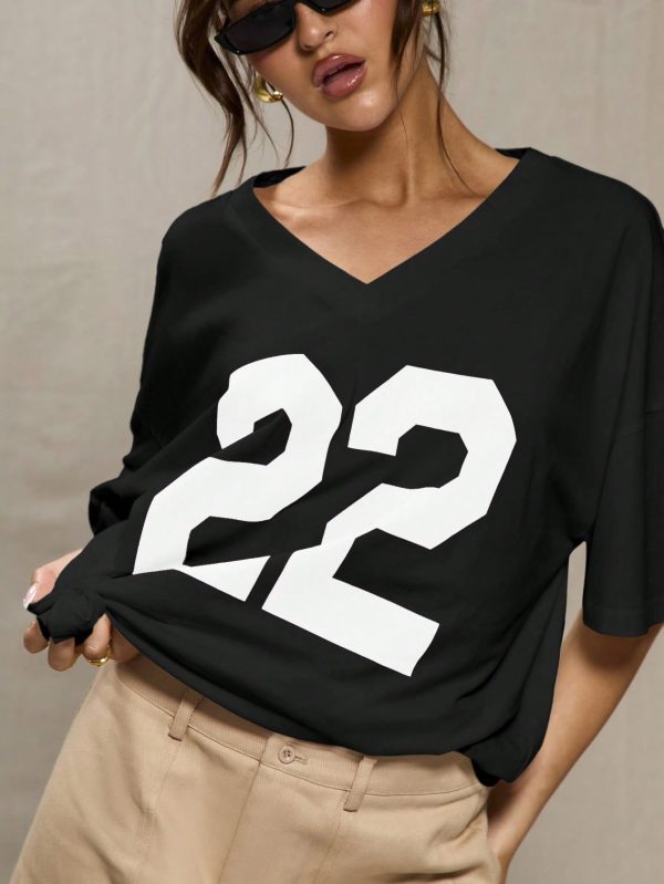 Sport Black Oversized Baseball T Shirt