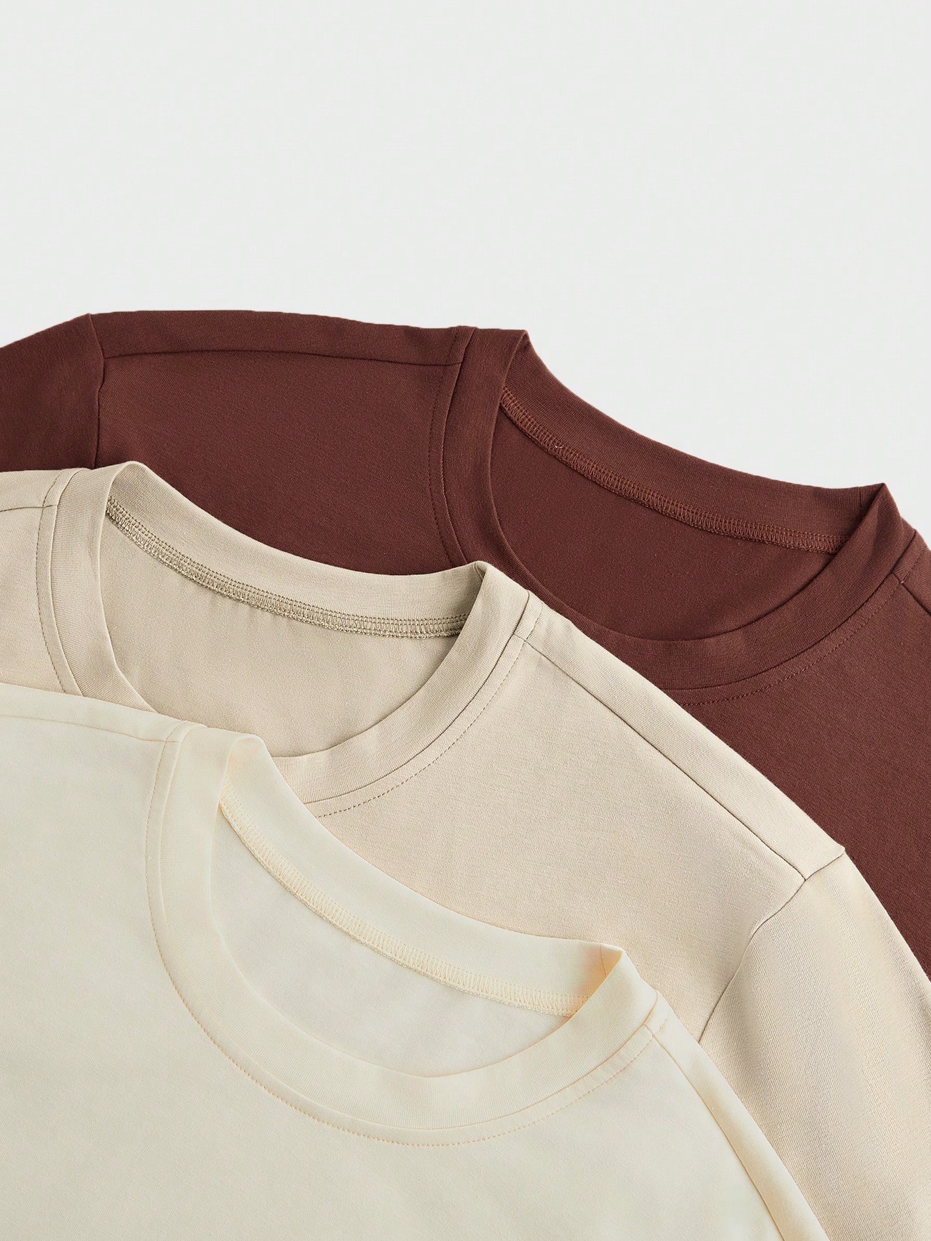 Men 3pcs Cotton Fitted T-Shirts, Casual & Comfortable Daily Wear Basic Top