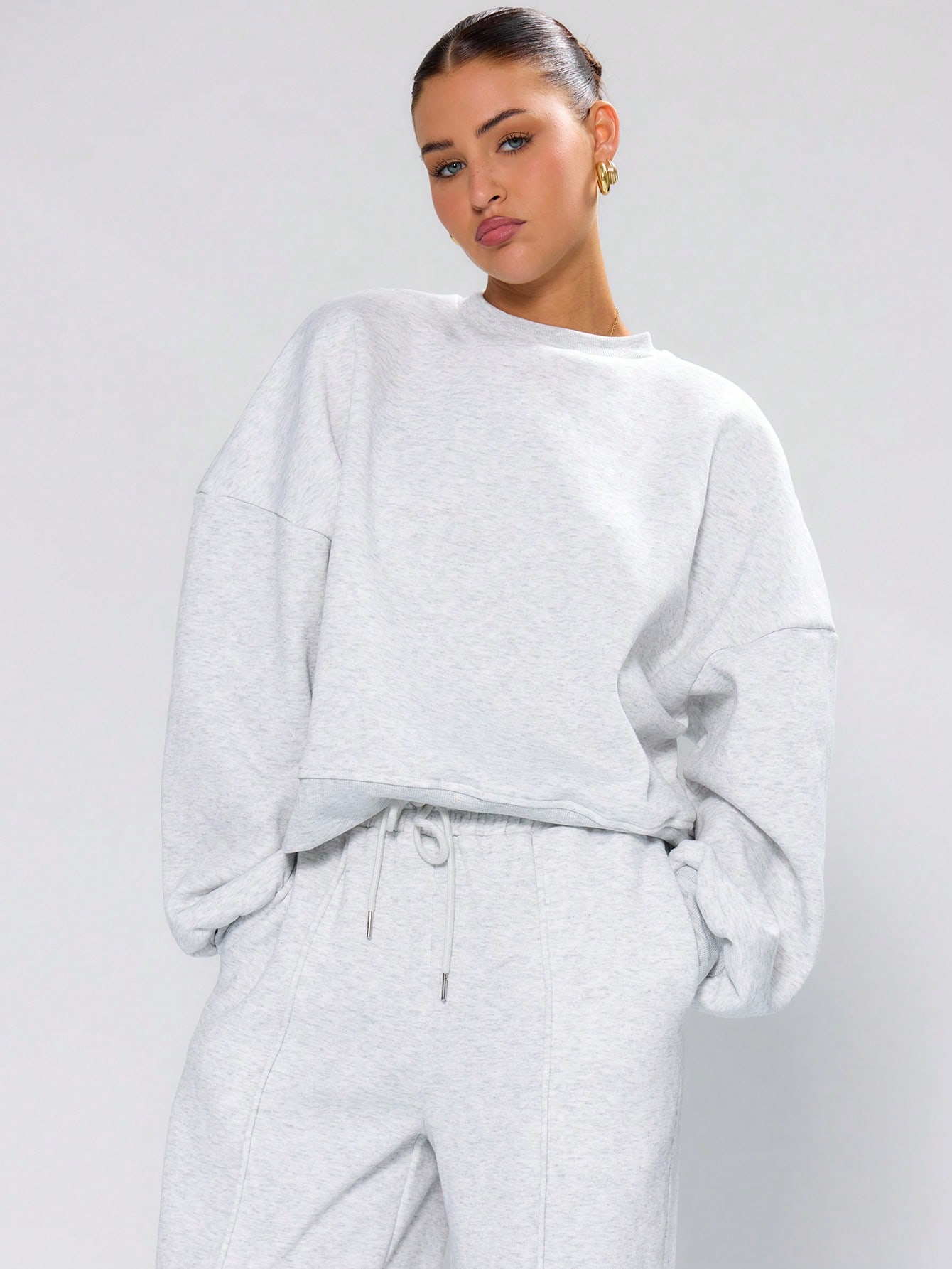 Oversized Boxy Cropped Sweat
