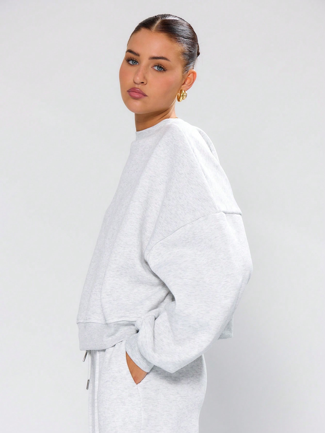 Oversized Boxy Cropped Sweat