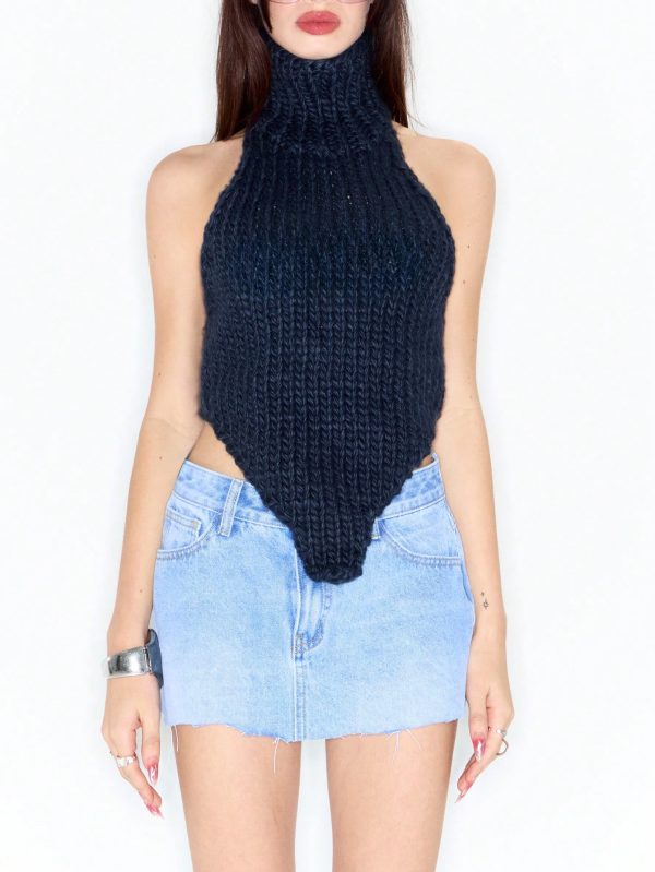 High Neck Chunky Knit Autumn Top