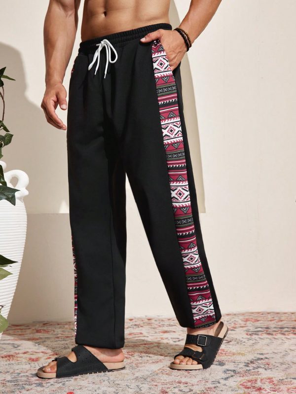 PatchworkDrawstring Long Pants