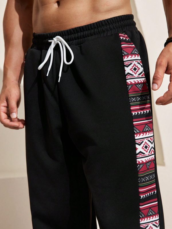 PatchworkDrawstring Long Pants
