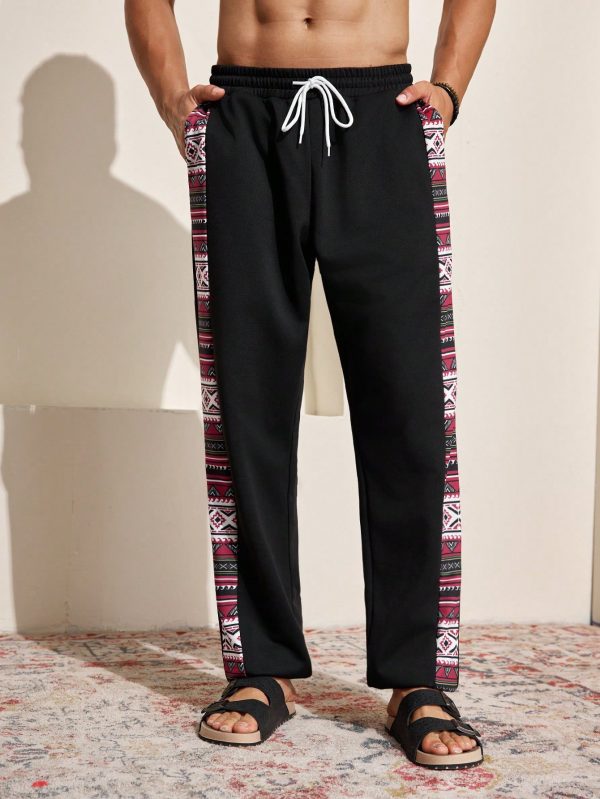 PatchworkDrawstring Long Pants