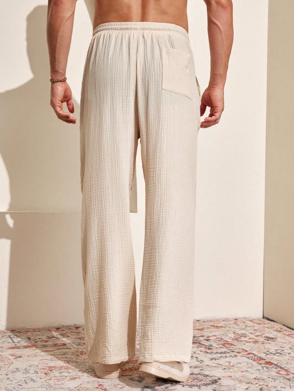 Men's Solid Color Simple Daily Wear Breathable Long Pants