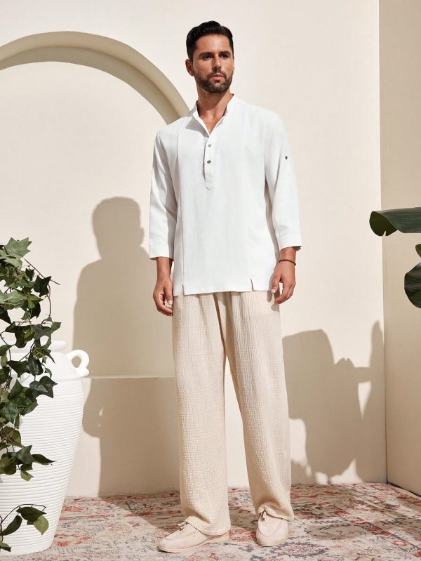 Men's Solid Color Simple Daily Wear Breathable Long Pants