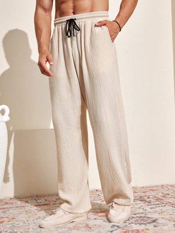 Men's Solid Color Simple Daily Wear Breathable Long Pants