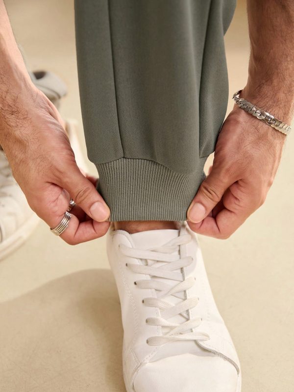 Men's Elastic Waist Solid Color Loose Fit Jogger Pants With Pockets