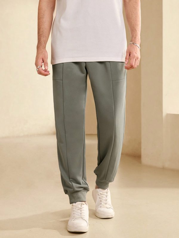 Men's Elastic Waist Solid Color Loose Fit Jogger Pants With Pockets