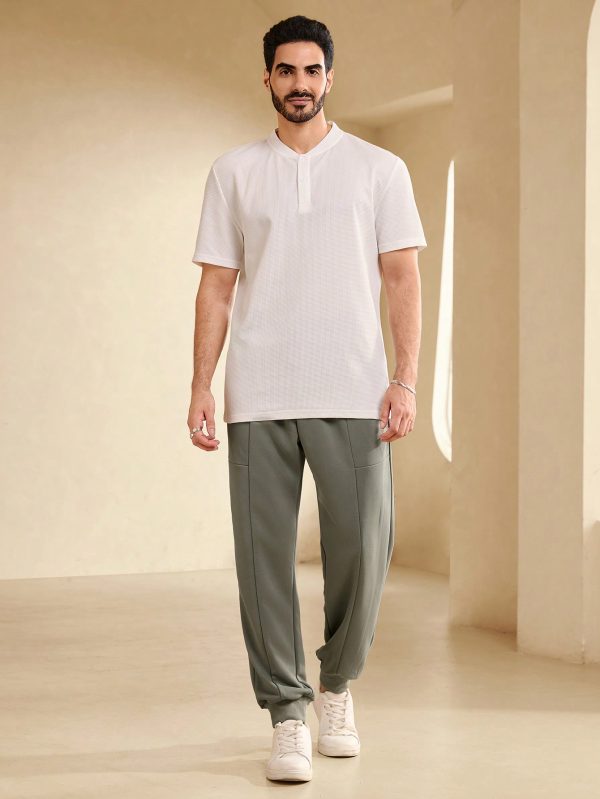 Men's Elastic Waist Solid Color Loose Fit Jogger Pants With Pockets