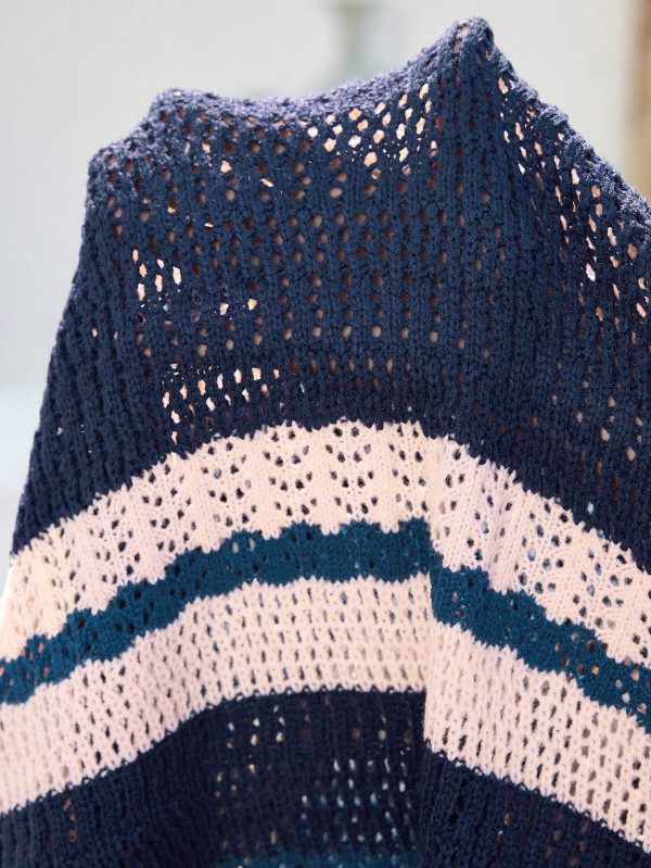 Men's Striped Long Sleeve Knit Sweater