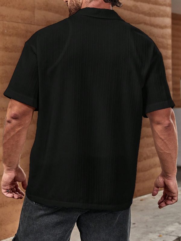 Loose Fit Men's Solid Button-Up Shirt