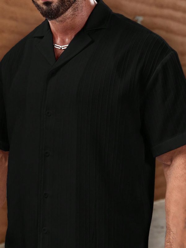 Loose Fit Men's Solid Button-Up Shirt