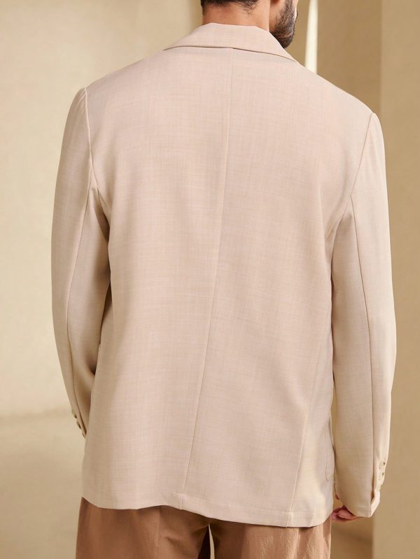 Men Solid Lapel Neck Blazer For Dailywear