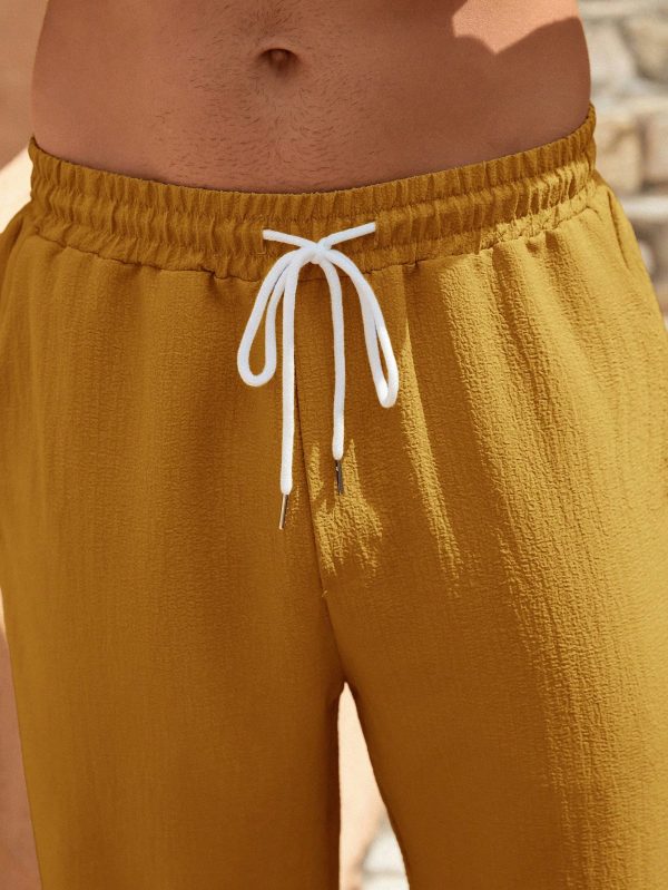 Solid Color Pocket Decor Casual Shorts, Summer
