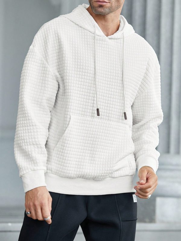 Men's Solid Color Hooded Sweatshirt With Pockets, Casual
