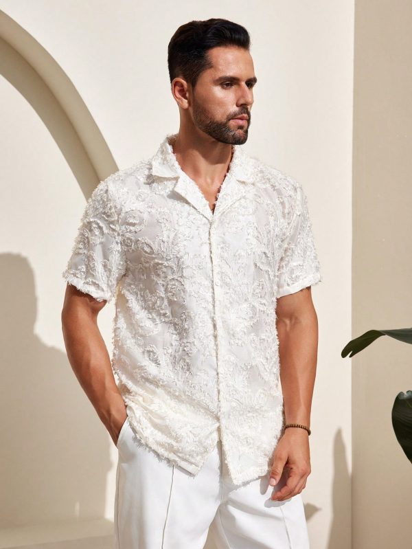 Men's Textured Fabric Short Sleeve Shirt