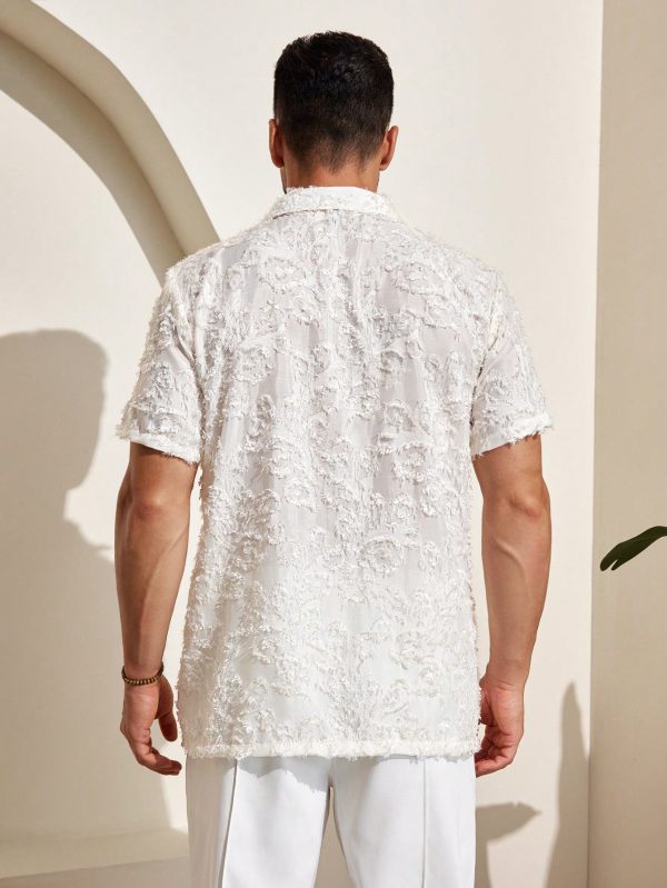 Men's Textured Fabric Short Sleeve Shirt
