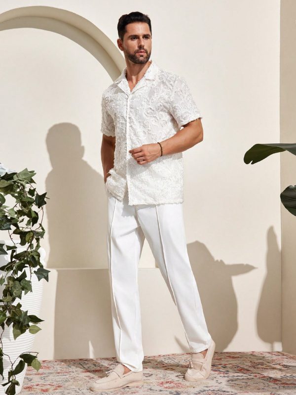 Men's Textured Fabric Short Sleeve Shirt
