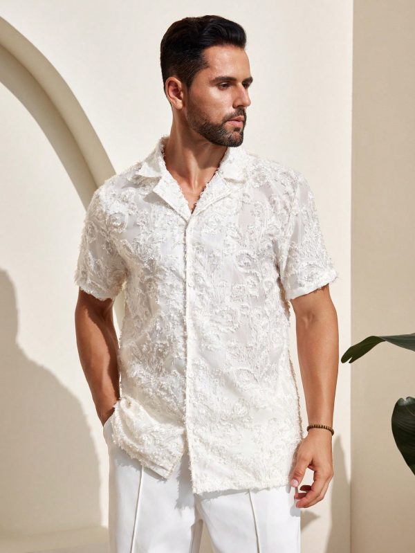Men's Textured Fabric Short Sleeve Shirt