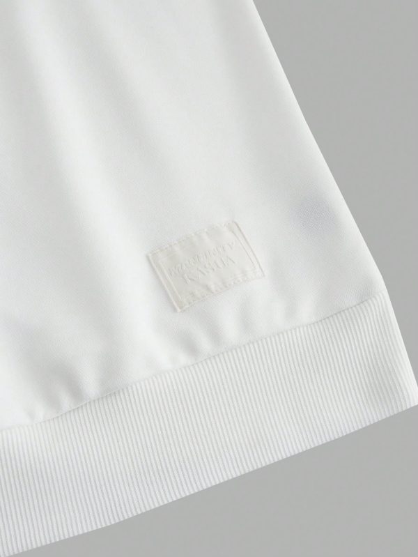 Men's Casual Drop Shoulder White Sweatshirt, Spring/Autumn