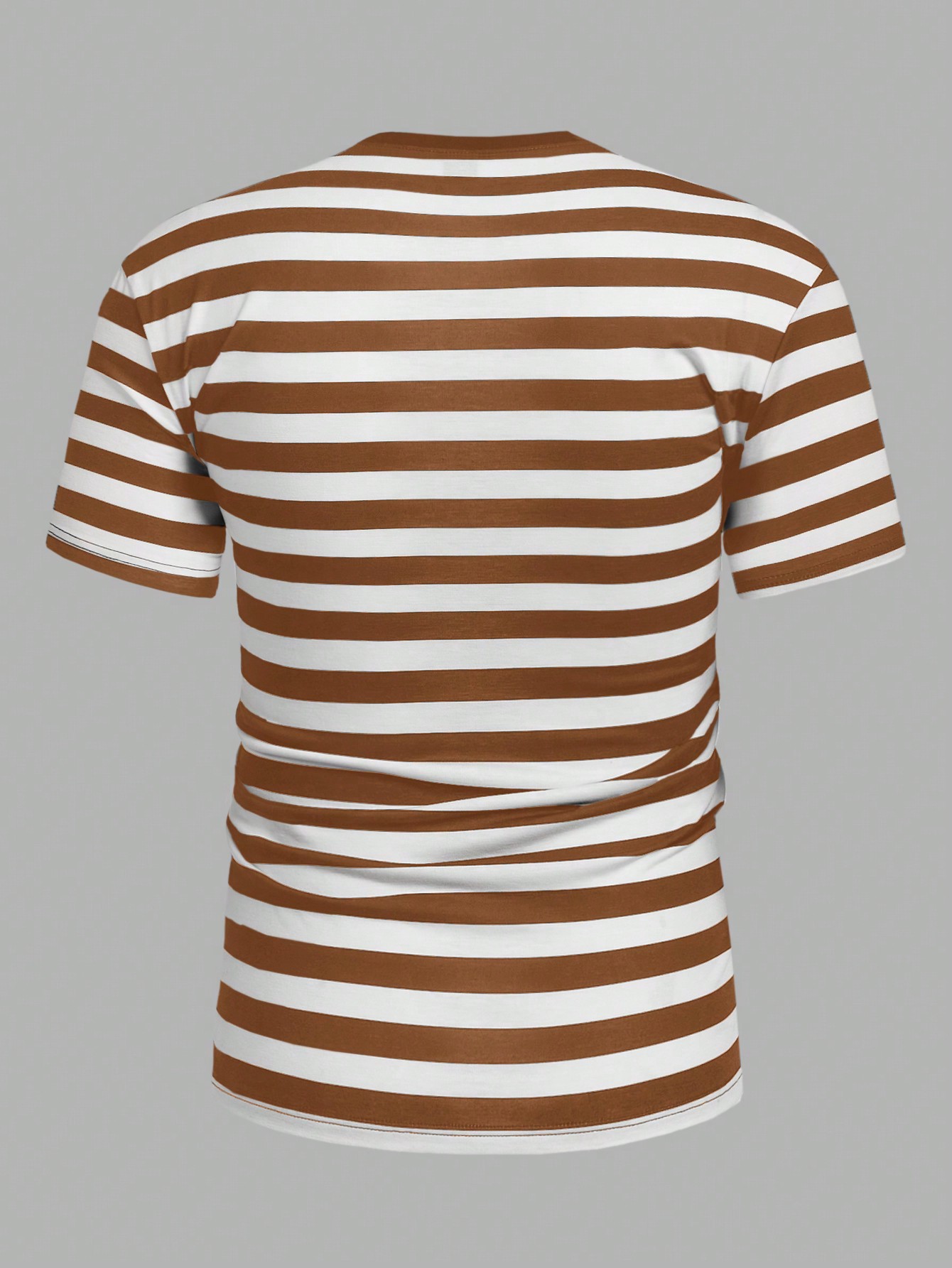 Men Summer Casual Color Block Striped Short Sleeve T-Shirt