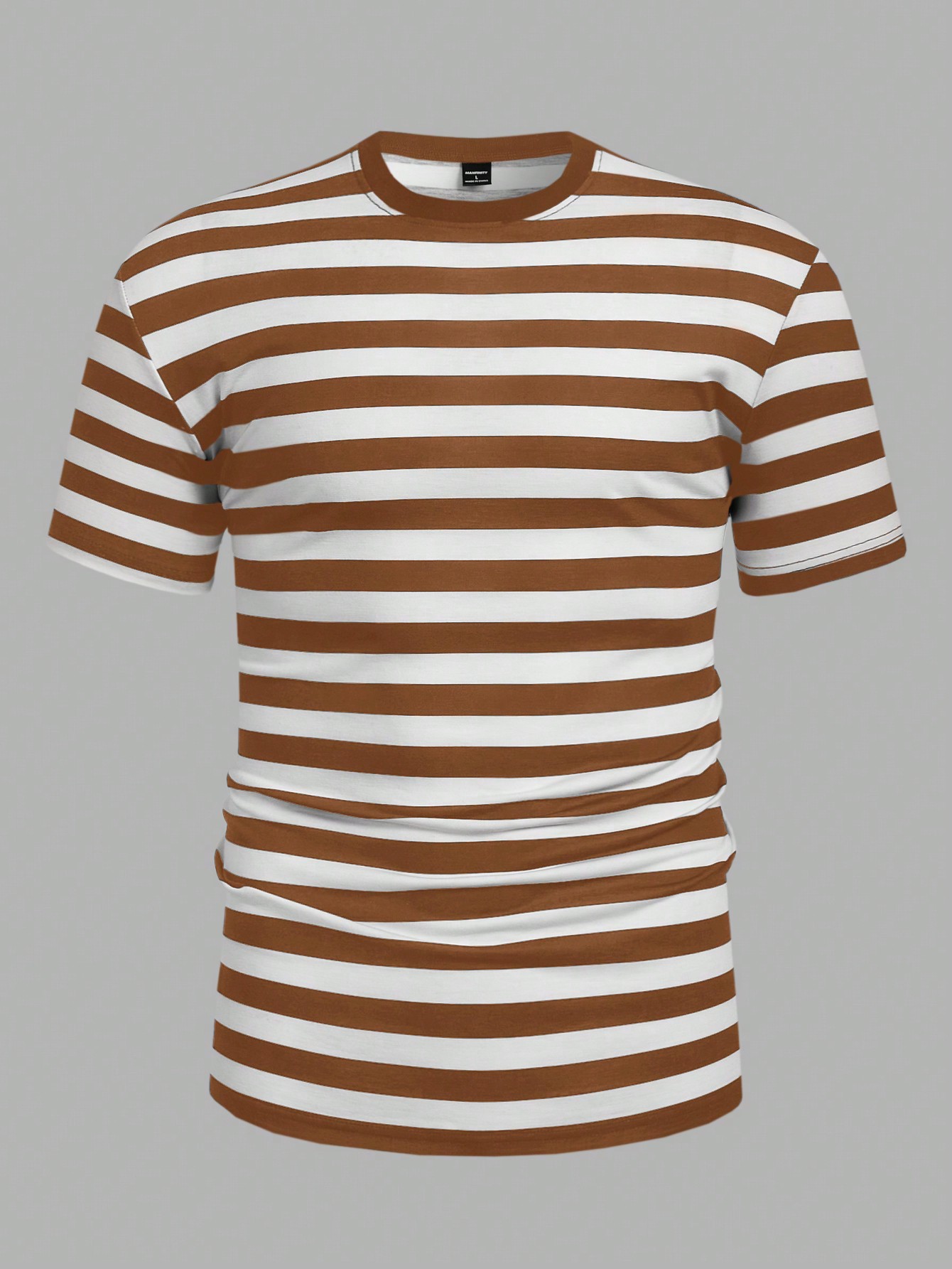 Men Summer Casual Color Block Striped Short Sleeve T-Shirt
