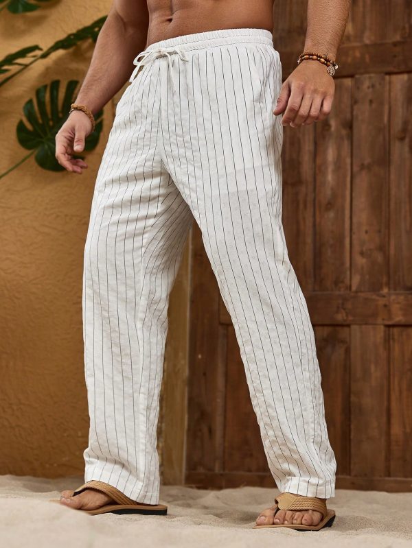Relaxed Striped Linen Trousers