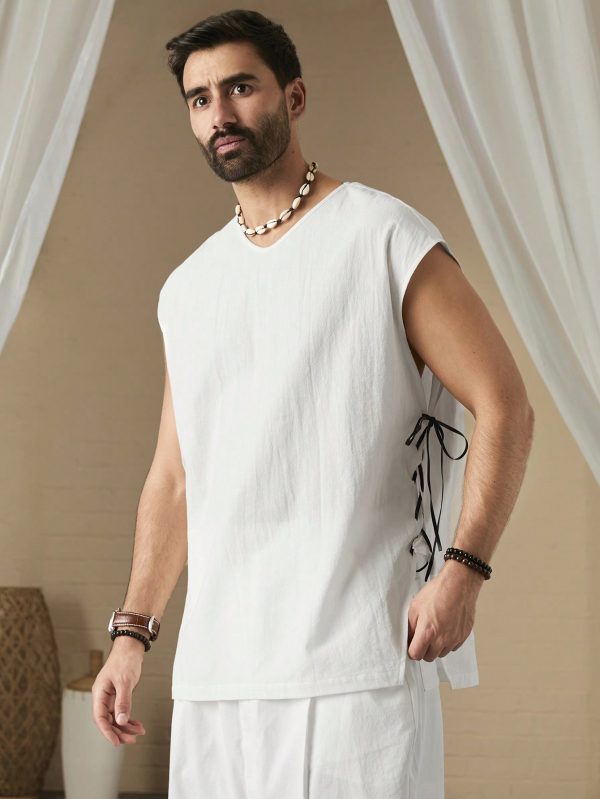 Men Plain Sleeveless Strap Everyday Tank Top For Spring/Summer