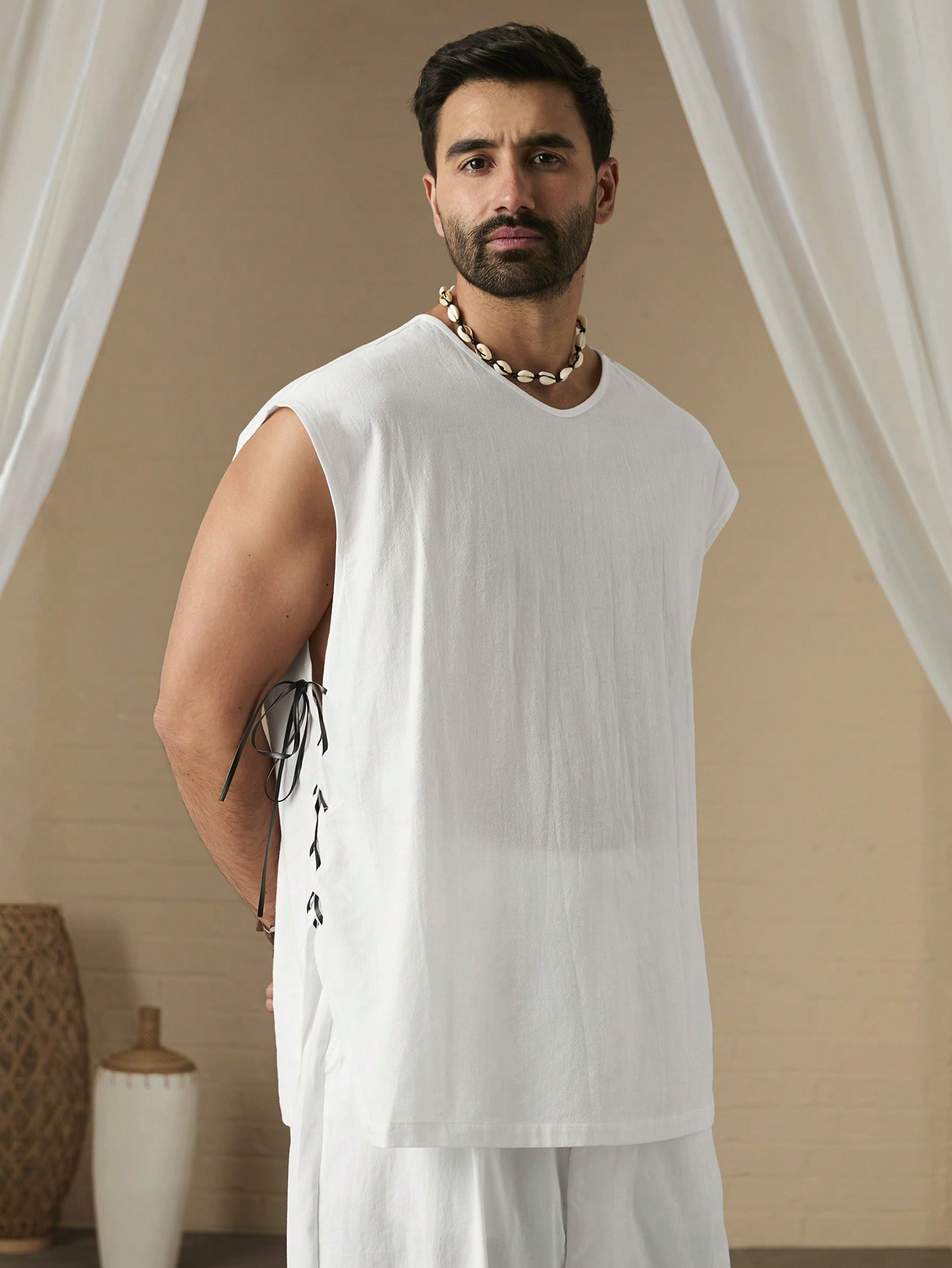 Men Plain Sleeveless Strap Everyday Tank Top For Spring/Summer