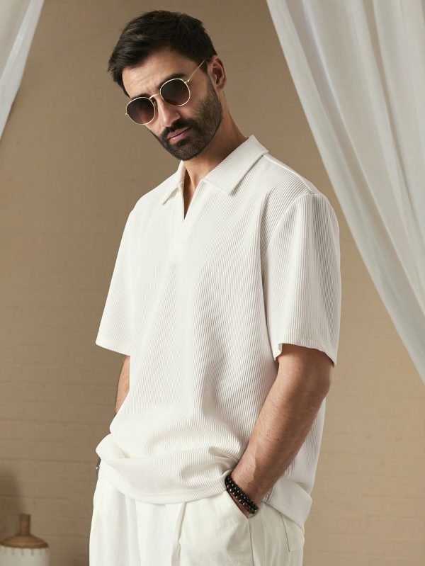 Men Solid Color Casual Short Sleeve Polo Shirt For Spring/Summer