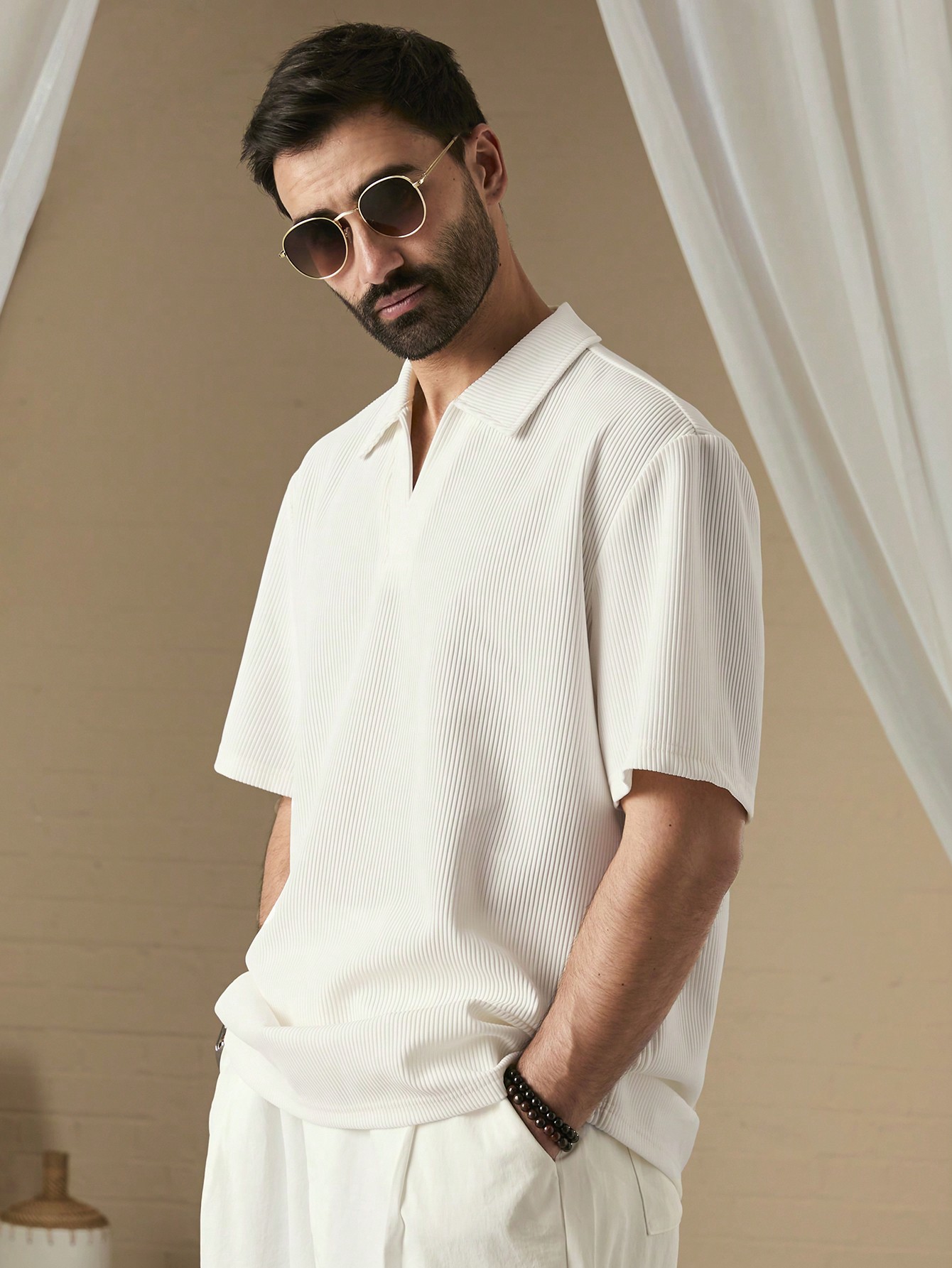 Men Solid Color Casual Short Sleeve Polo Shirt For Spring/Summer