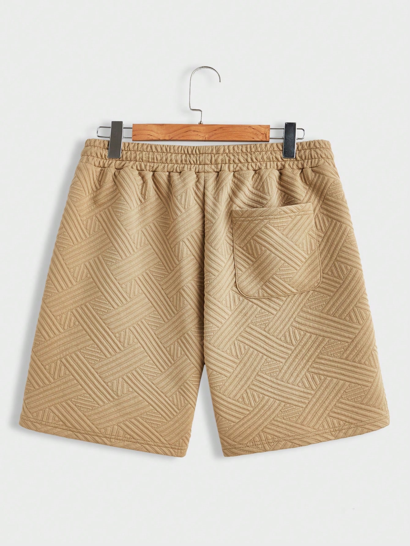 Men Solid Color Round Neck Short-Sleeved T-Shirt And Drawstring Pocket Shorts Set