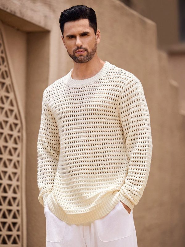 Men's Solid Color Minimalist Daily Knitted Pullover Sweater