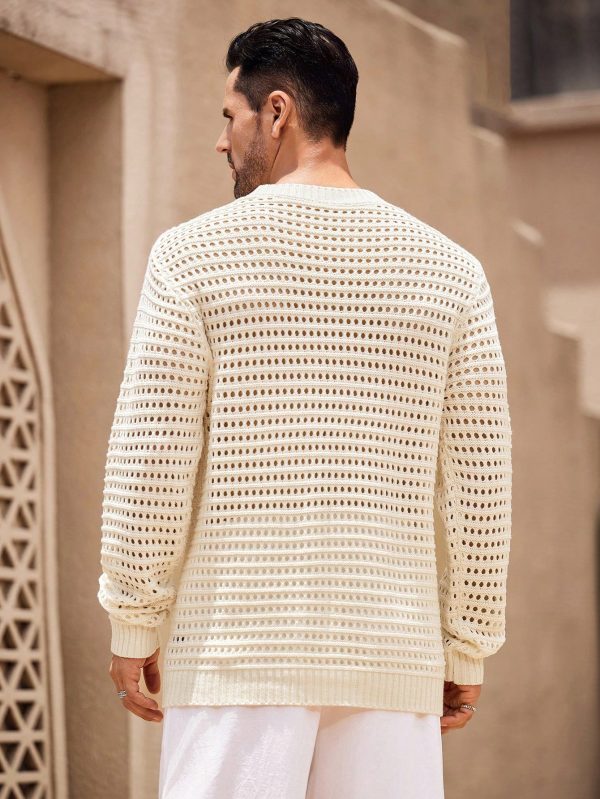Men's Solid Color Minimalist Daily Knitted Pullover Sweater