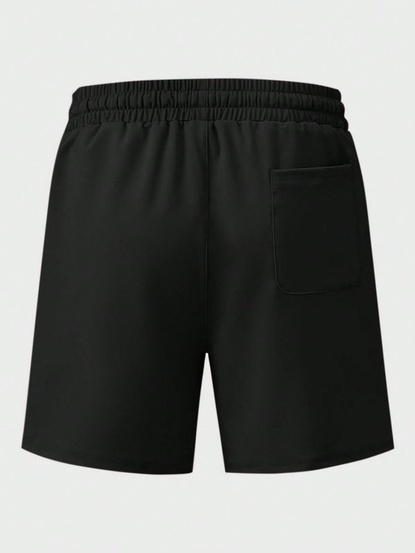 Men's Solid Color Half-Placket Zipper Short Sleeve Polo T-Shirt And Drawstring Waist Shorts Set, Summer