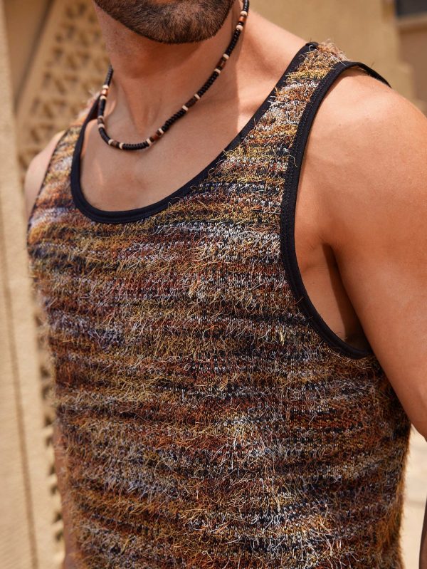 Men's Color-Contrast Edge Casual Summer Tank Top And Shorts Set
