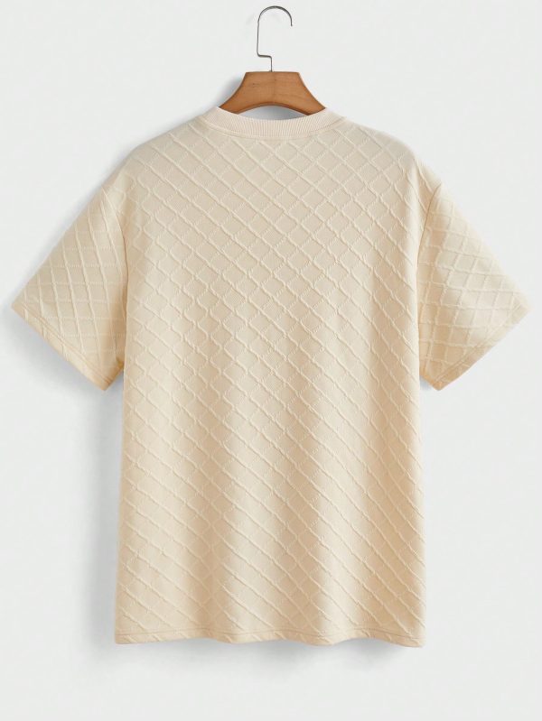 Men Summer Round Neck Short-Sleeved T-Shirt And Drawstring Waist Shorts Set