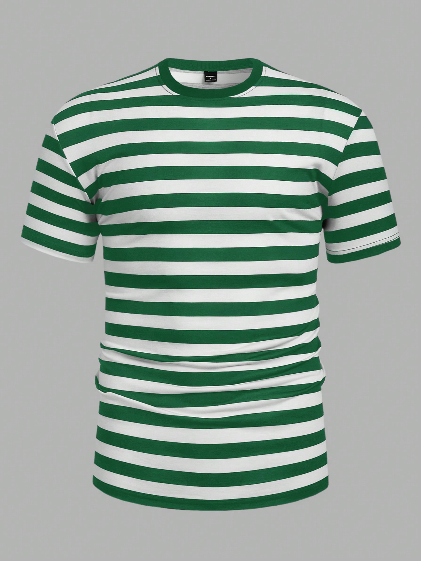 Men Summer Casual Color-Block Striped Short Sleeve T-Shirt