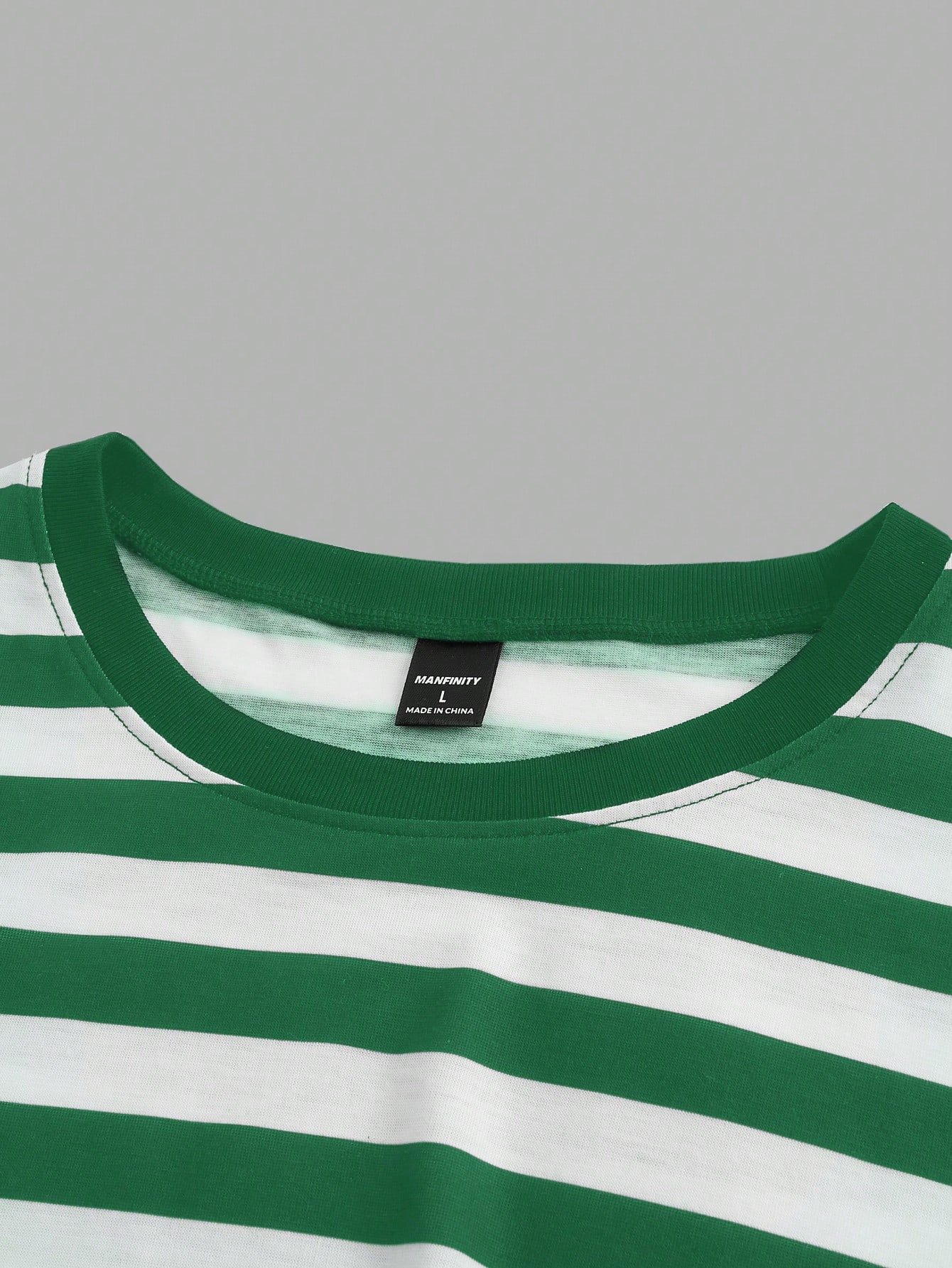 Men Summer Casual Color-Block Striped Short Sleeve T-Shirt