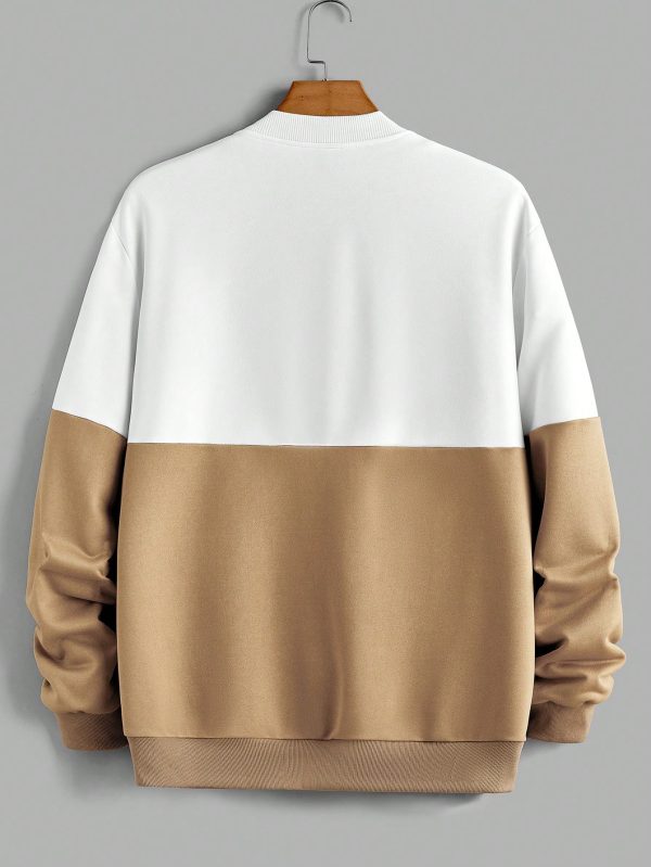 Men Two Tone Zip Up Bomber Jacket