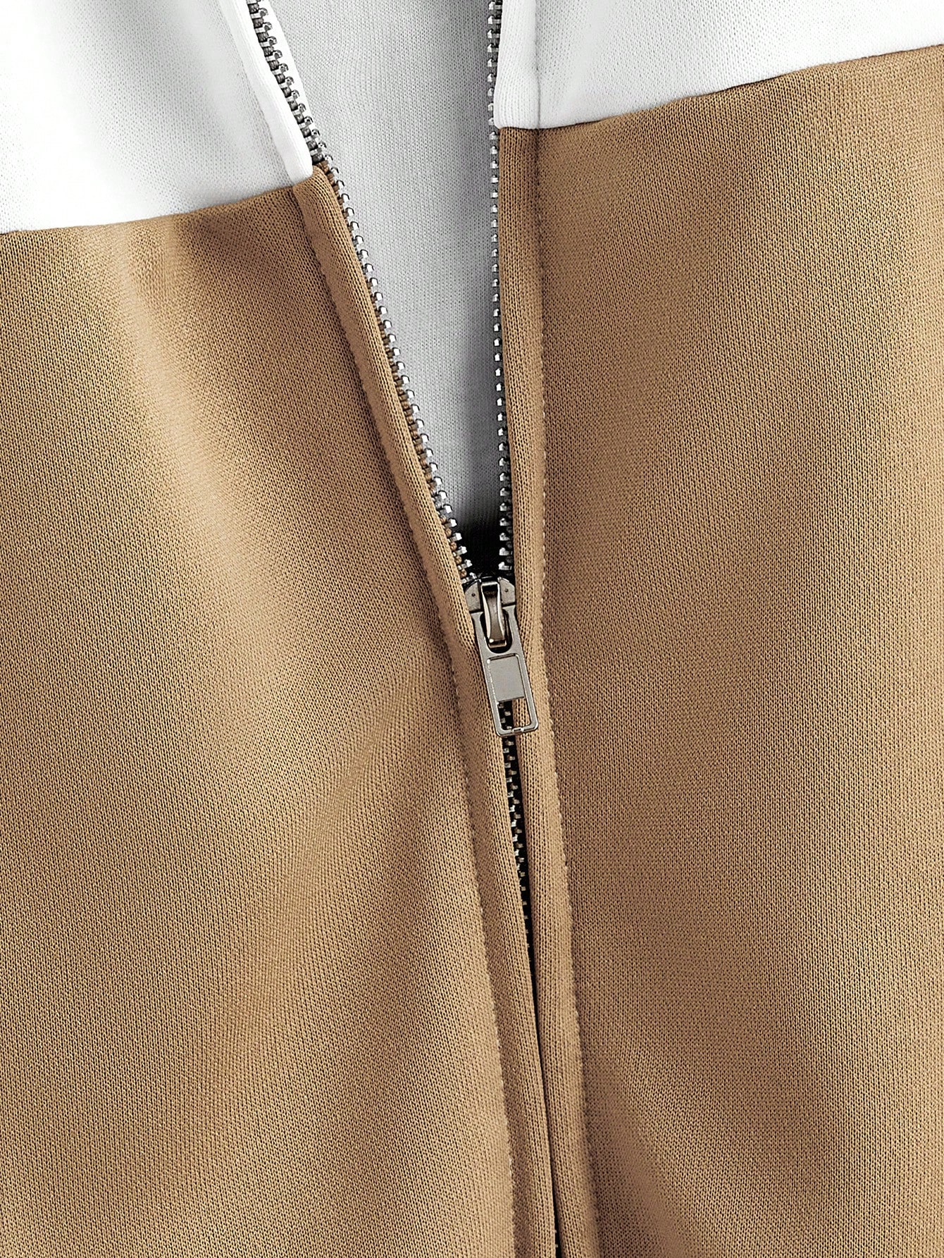 Men Two Tone Zip Up Bomber Jacket