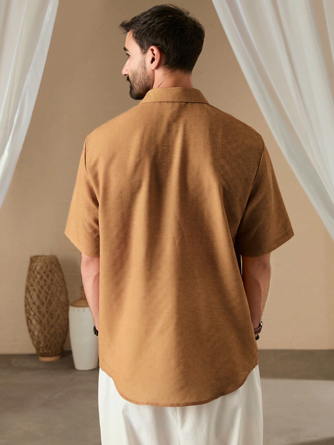 Men Summer Holiday Geometric Printed Short Sleeve Casual Loose Shirt Button Up Collar Graphic Color Block Vacation Shirt