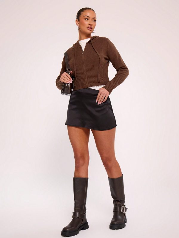 Women Simple Solid Casual Mini Skirt