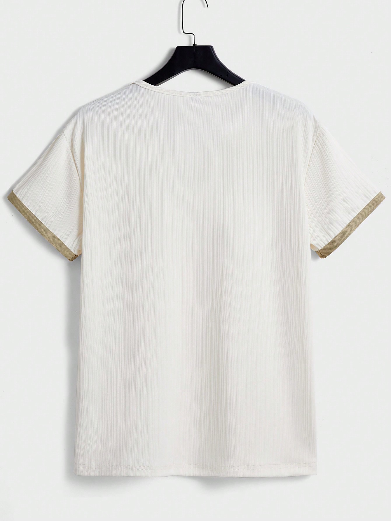 Men Contrast Trim Lace Up Front Tee & Shorts